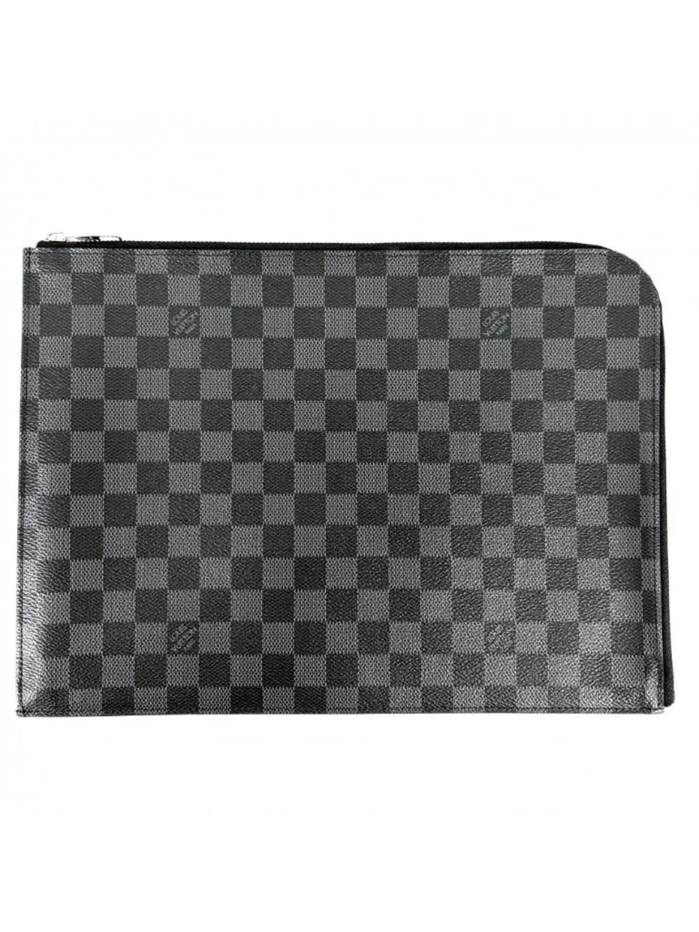 Louis Vuitton Clutch Damier Graphite Pochette Jour GM Second Black Silver